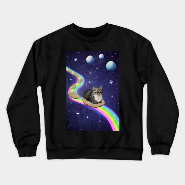 Cute cat in Space Crewneck Sweatshirt by Purrfect